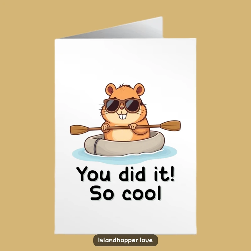 Free Printable Capybara Congratulations Card: Chill Raft Design for a Downloadable Gift