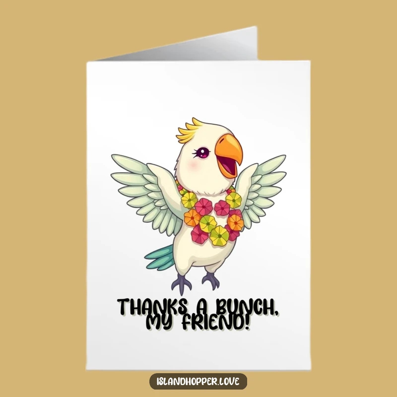 Free Printable Parrot Thank You Card: Giddy Lei Design for a Cheerful Downloadable Gift
