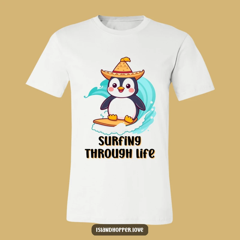 Funny Penguin T-Shirt: Surf's Up Fiesta Fun with This Cool Bird Tee
